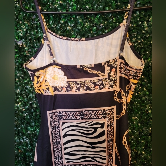 Black, Gold, And Zebra Print Women's Dress - Picture 6 of 10